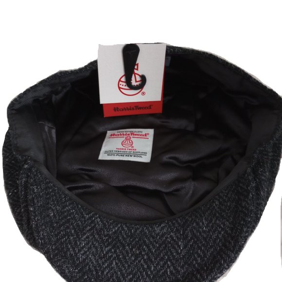 PEAKY BLINDERS Hartside Harris Tweed® Arran 8pc Cap HS15 BLACK - PICK SIZE - Picture 10 of 12